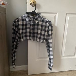 Black and white plaid shirt